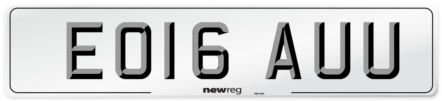 EO16 AUU Number Plate from New Reg